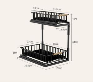 Mueble de Cocina Multifuncional de Madera Maciza Moderno, Estante Duradero de Varias Capas, Cesta para Condimentos para Cocina - Product Image 1