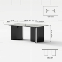 Table à manger rectangulaire avec piètement métallique, prix usine, ensemble de table à manger en céramique et pierre frittée à prix abordable