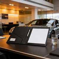 Porte-documents A4 en cuir de luxe avec logo personnalisé, style tendance, cadeau pour propriétaire de voiture, porte-documents de voiture