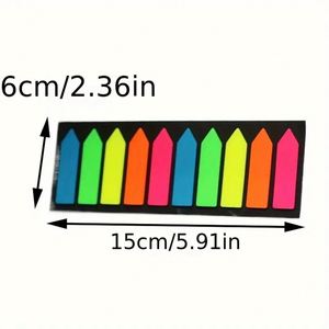 Marcadores de Página Autoadhesivos Fluorescentes de Colores Surtidos, Pestañas Adhesivas Desprendibles, para Clasificación de Documentos Escolares y de Oficina - Product Image 3