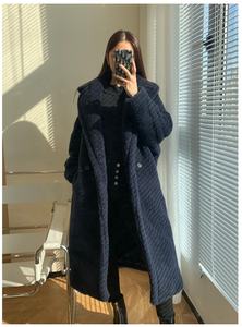 OUDINA alla moda semplice <span class=keywords><strong>Trench</strong></span> in lana tinta unita cappotto Casual da <span class=keywords><strong>donna</strong></span> - Product Image 6