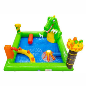 商业充气水上滑梯公园，设有篮球、足球和水枪游戏，恐龙世界主题 - Product Image 3