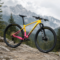 Bicicleta de Montaña de Fibra de Carbono con Transmisión de 12 Velocidades, Frenos Hidráulicos, Pintura Degradada de 29 Pulgadas