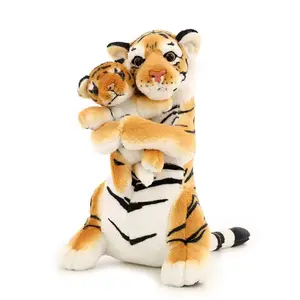 Venta al por mayor niños lindos niños regalo suave encantador peluche Tigre juguetes de peluche Mather e hijo