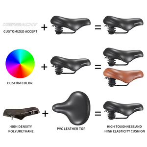 KEREACHY Design personnalisé en usine <span class=keywords><strong>selle</strong></span> <span class=keywords><strong>de</strong></span> vélo électrique en cuir PVC super large et épais coussin <span class=keywords><strong>de</strong></span> siège imperméable et confortable - Product Image 6