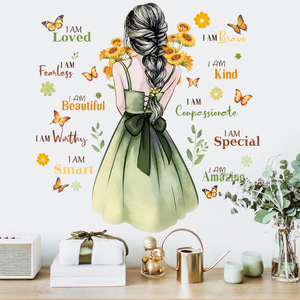 <span class=keywords><strong>Frases</strong></span> inspiradoras en inglés creativas y pegatina de <span class=keywords><strong>pared</strong></span> para niña, fondo de <span class=keywords><strong>pared</strong></span> para habitación de niña, pegatinas decorativas simples - Product Image 2