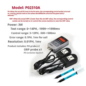 Contrôleur de pH et ORP numérique WEIPRO 2 en 1 avec relais de commande de puissance de sortie, moniteur de qualité de l'eau, mesure - Product Image 3