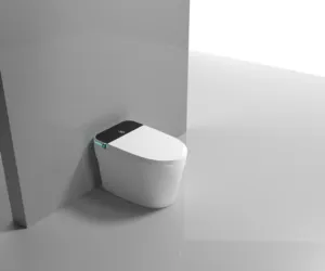 Dibuat di Cina Smart Toilet Hotel kamar mandi peralatan sanitasi Toilet keramik putih mudah untuk dibersihkan mengkilap otomatis Flushing Toilet