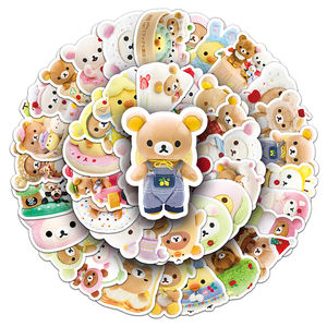 54 pièces haute qualité Kawaii décoration autocollants personnalisés impression étanche <span class=keywords><strong>Manga</strong></span> Anime Rilakkuma autocollant - Product Image 5