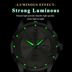 Orologio da <span class=keywords><strong>Uomo</strong></span> al Quarzo Poedagar 978 con Lussuoso Bracciale in Pelle, Luminoso e Impermeabile - Product Image 3