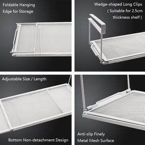 Treo giỏ dưới bàn kệ lưu trữ Kệ phân vùng dây lưới kim loại Giày giá không gian tách công cụ dưới tủ tổ chức - Product Image 2