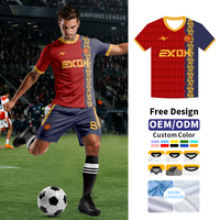 Camiseta de Fútbol con Diseño de Colores Modernos del Equipo EXON, Versión para Fanáticos de Tailandia, Venta al Por Mayor OEM, Conjunto Completo Personalizado de Uniforme de Fútbol