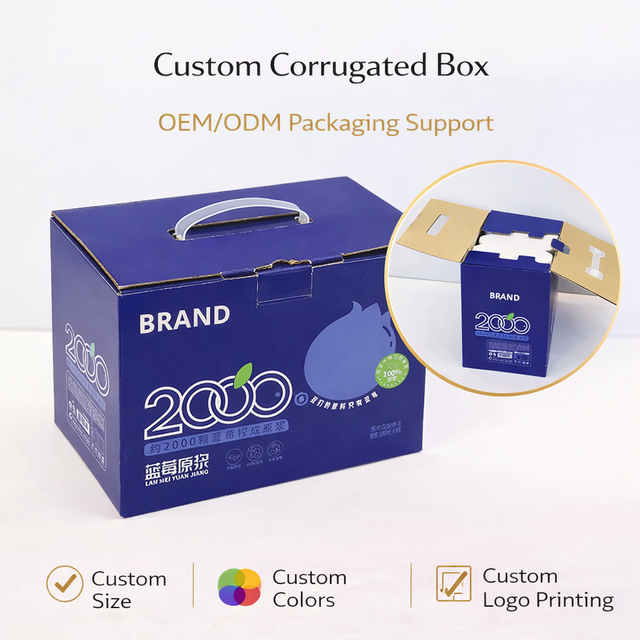 Custom Eco-Friendly Corrugated Box Plastic | Adjustable Thickness Recycled Materials Embossing for Beverages Agricultural