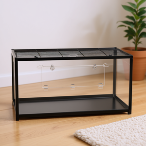 Cage pour petits animaux 37,8 x 18,5 x 21,7 pouces, cadre en fil d'acier transparent, accès par porte avant, pour animaux de compagnie, utilisation en intérieur - Product Image 2