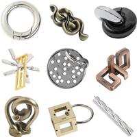 9 pièces/ensemble de casse-têtes de réflexion en fil métallique, jeux de défi de QI, jeux de déverrouillage, jouet de verrouillage imbriqué, cadeau pour adultes et adolescents