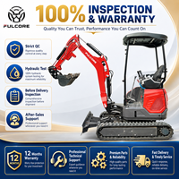 Mini-excavatrice FULCORE certifiée ISO9001 de 1,2 tonne avec canopy de protection à 4 pattes et commande hydraulique pour serre
