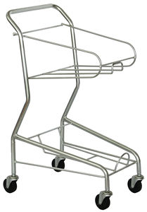 Chariot de vente chaud d'épicerie de fil métallique petit caddie à deux étages - Product Image 3