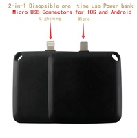 Chargeur mobile d'urgence à usage unique 1000mAh Banque d'alimentation jetable pour iPhone et téléphone Android 2 en 1