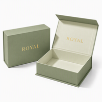 Boîte cadeau magnétique avec logo personnalisé, boîte d'emballage en papier rigide vert sauge pour bijoux, vêtements et cadeaux haut de gamme