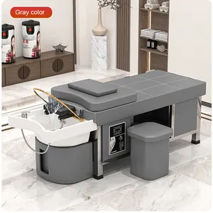 New Style Barber Spa Set Beauty Salon Furniture Thai Flush Shampoo Chair Punch Bed Bowl Washbasin