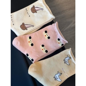 Crew <b>Socks</b> Women Mid-Calf Animal Print Soft <b>Breathable</b> Sweat Absorbing Odor Resistant Polyester Fiber Duck Bear Dog Pattern - Product Image 1