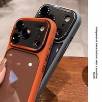 Coque de protection de luxe semi-transparente orange pour iPhone 17 Air, compatible avec Apple 11 12 13 14 15 16 17 Pro Max