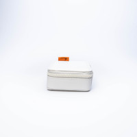 Usine ISO BSCI, étui de rangement cosmétique blanc tendance, grand sac carré en cuir, fermeture à glissière, durable, portable, personnalisé