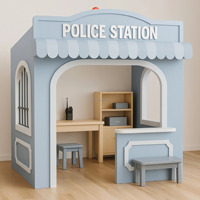 Nouvelles solutions en gros pour parcs d'aventure, aires de jeux intérieures, jeux de rôle, Tiny Town, maison de jeu interactive en bois pour enfants