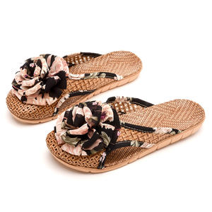 Sandalias de Ratán para Mujer, Antideslizantes, Tejidas en Bambú, con Suela de PVC, Decoración Floral, Talla Adulta, para Verano - Product Image 5