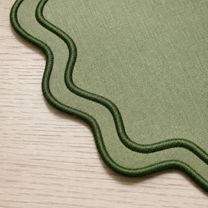 Nappe en lin biologique français sur mesure, 100 % lin, faite à la main, avec bord brodé, pour mariages et hôtels – Offre Spéciale - Product Image 4