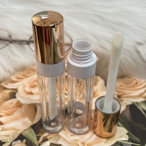 Tube vide pour brillant à lèvres de 7,5 g, cylindre transparent, avec capuchon métallisé, flacon d'huile à lèvres, emballage de maquillage personnalisé, vente en gros - Product Image 1