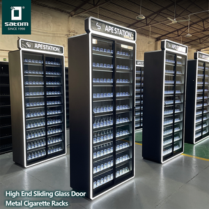 Tùy chỉnh kim loại quảng cáo hiển thị đứng thuốc lá hiển thị với trượt cửa kính cường lực với ổ khóa cho siêu thị - Product Image 1
