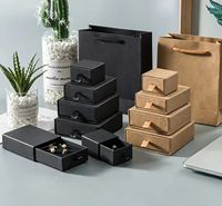 Impression de logo personnalisé sur des boîtes à tiroirs en papier kraft, des boîtes d'emballage pour bijoux, des boîtes de présentation pour bijoux, des boîtes pour boucles d'oreilles, des boîtes pour bagues