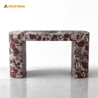 Table console en marbre veiné noir et blanc de luxe avec tiroir, parfaite pour la décoration d'entrée moderne.