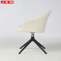 Chaise de bureau pivotante de luxe rembourrée avec base en métal, ergonomique et réglable en hauteur