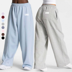 Pantalones de Yoga Personalizados con Logotipo para Mujer, Casuales, Holgados, de Pierna Ancha, para Gimnasio, Correr, Entrenamiento, Cómodos, Transpirables, con Bloques de Color - Product Image 1