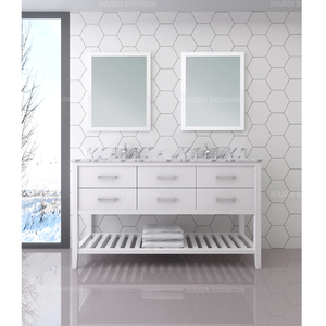 Design moderne Hôtel Blanc Lavabo étanche au sol 6 tiroirs à fermeture douce Armoire <span class=keywords><strong>de</strong></span> rangement <span class=keywords><strong>Salle</strong></span> <span class=keywords><strong>de</strong></span> <span class=keywords><strong>bain</strong></span> Vanités avec évier - Product Image 4