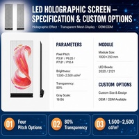 Écran LED holographique transparent intégré pour intérieur, film d'affichage LED P3.9 3D pour centre commercial, atrium