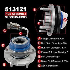 Ensemble de moyeu de roue avant KNOLET CHB444001 pour Chevy Impala Lucerne Venture Cadillac DTS Eldorado Deville - Product Image 4