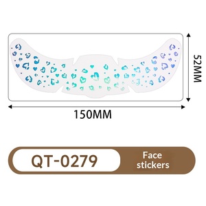 Adesivi Glitterati Olografici con Motivi di Cuori, <span class=keywords><strong>Stelle</strong></span> e Labbra, <span class=keywords><strong>Tatuaggi</strong></span> Temporanei Impermeabili <span class=keywords><strong>per</strong></span> Feste, Festival e Trucco Quotidiano - Product Image 5