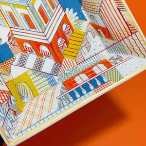 Cenicero de Cerámica Estilo Americano para Escritorio, Diseño Cuadrado de Gran Diámetro con Cuatro Ranuras y Base Antideslizante, Regalo para el Hogar - Product Image 1