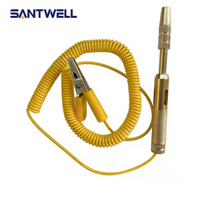 <b>Retractable</b> Brass Car Circuit Tester <b>Pen</b>, 6-12-24V Automotive Voltage Tester with LED Indicator - Product Image 4
