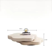 Petit meuble de table basse en bois portable unique pour la maison Table basse ronde rotative nuage blanc de style moderne pour le salon