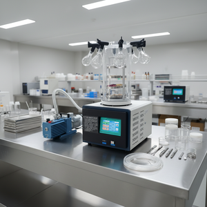 Mini Liofilizador Experimental Multifuncional para Laboratorio, Ciencia de Materiales y Biotecnología, Tipo Botella de Berenjena - Product Image 3