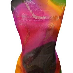 ผ้าไหมเมทัลลิคข้ามทอผ้าผ้ากว้าง114ซม. น้ำหนักเบา Goilden เส้นด้ายโลหะเงาผ้าไหม Ggt - Product Image 1