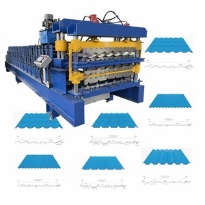Machine de formage de tôles de toiture en acier, machine de fabrication de panneaux de tuiles métalliques, machine de formage de tôles de toiture trapézoïdales Ibr Tr4 Tr5 - Product Image 1