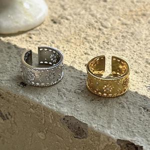 Anillo de Plata de Ley S925, Estilo Francés de Lujo, Anillo Ancho, Joyería Simple y Moderna con Personalidad - Product Image 1