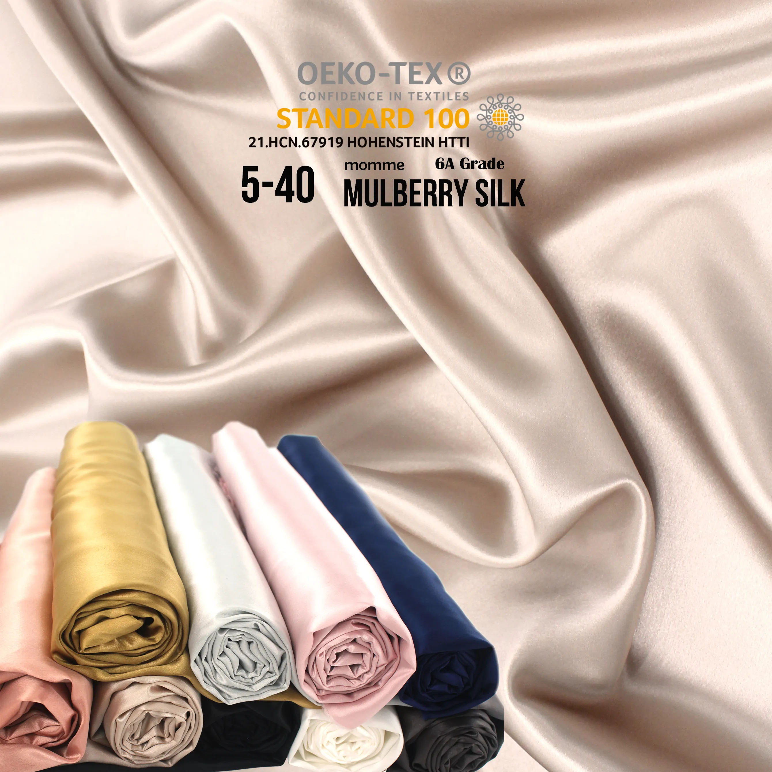 Silk Fabrics Wholesale Good Price Clothing Raw Pure Silk 114CM 22MM Grade 6A Mulberry Charmeuse 100% Silk Fabric for dresses