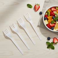 Greenday PLA voedselveilige wegwerpvorken, hittebestendig voor feestgebruik, taart, dessert, fruit, ODM 6 inch/6,5 inch, biologisch afbreekbaar.