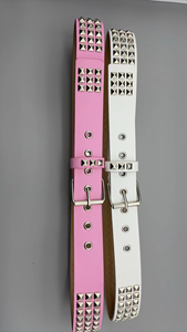 Cintura Punk con Borchie a Piramide Quadrata, in Ecopelle con Fibbia in Lega e Decorazioni a Rivetti, per Uomo e Donna, Stile Gotico Streetwear - Product Image 6